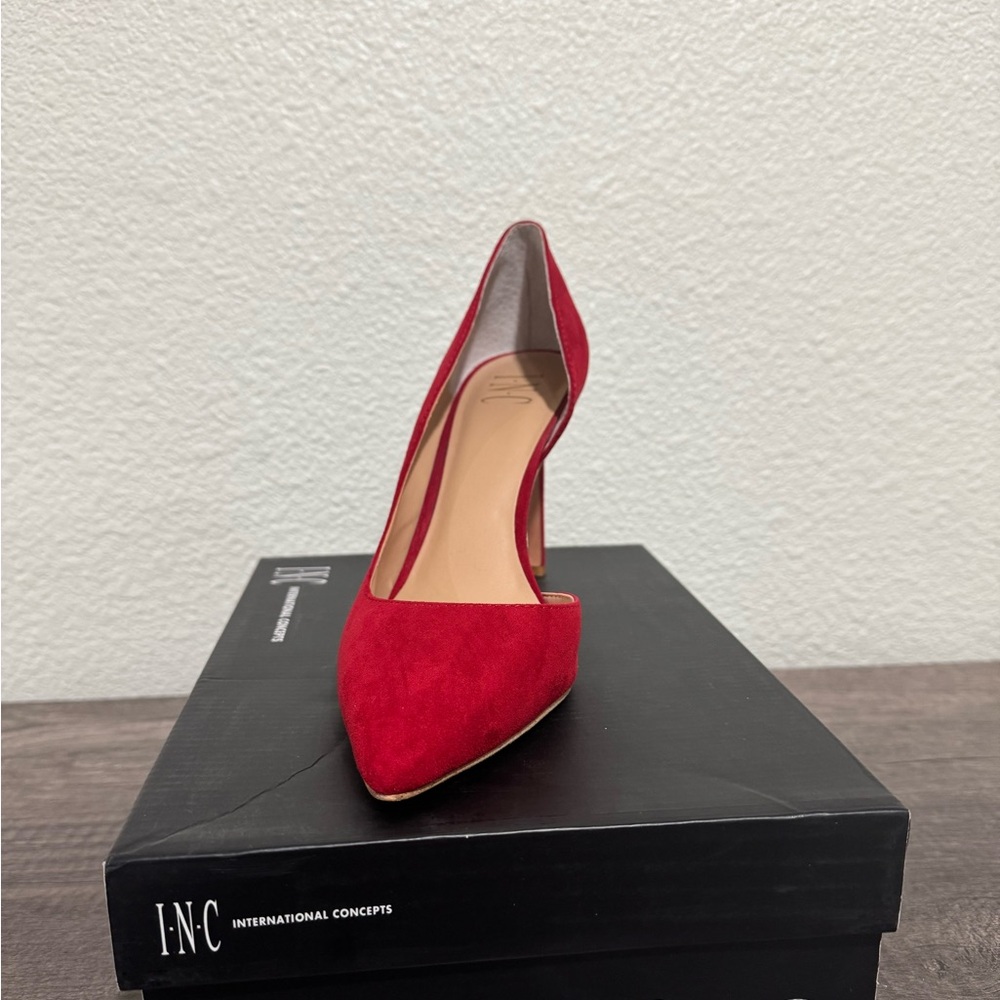 INC International Concepts Red Suede Heels